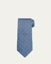 Ferragamo Men's Gancini Silk Tie In Navy