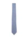 Ferragamo Men Gancini Square Print Silk Tie In Blue