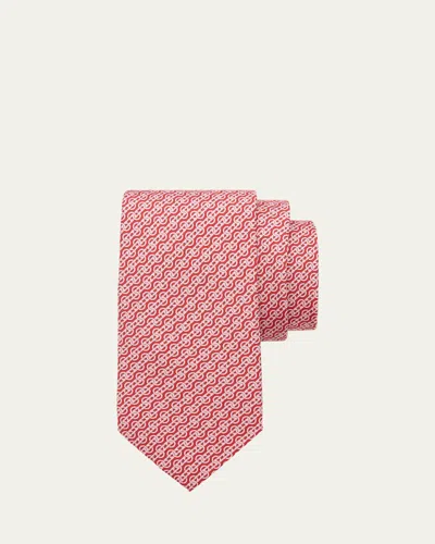 Ferragamo Twill Tie In Red
