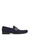 Ferragamo Gancini-embellished Loafers In Navy