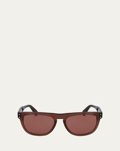 Ferragamo Brown Acetate Sunglasses