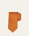 Ferragamo Men's Gancini Turtle Micro-print Tie In Brown