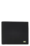 Ferragamo Micro Gancio Grained Leather Bi-fold Wallet In Black