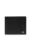 Ferragamo Gancini Leather Wallet In Black