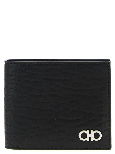 Ferragamo Men 'gancini' Wallet In Black