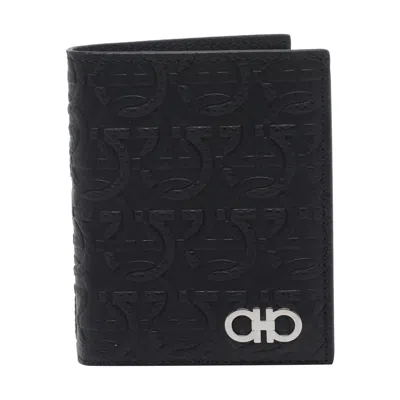 Ferragamo Men Gancini Wallet In Black