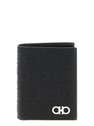 Ferragamo Men 'gancini' Wallet In Black