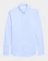 Ferragamo Men's Gancio Jacquard Sport Shirt In Blue