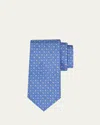 Ferragamo Men's Gancio Turtle-print Tie In Black