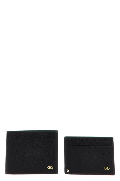 FERRAGAMO FERRAGAMO MEN 'GANCIO' WALLET + CARD HOLDER SET