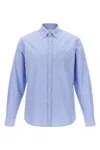 Ferragamo Logo Monogram Button-up Shirt In Blue