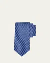 Ferragamo Men's Dachshund Silk And Wool Tie In Blue