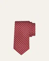 Ferragamo Sailing Ship Print Silk Tie In Red