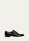 FERRAGAMO MEN'S GIANBATTISTA PATENT LEATHER OXFORDS