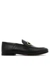 Ferragamo Black Gancini Reversible Ornament Moccasins In Black