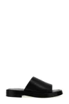 Ferragamo Crossover-strap Leather Slides In Black
