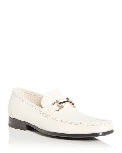 Ferragamo Gancini-plaque Leather Loafers In Neutrals