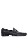 Ferragamo Grandioso Grained Leather Loafers In Black