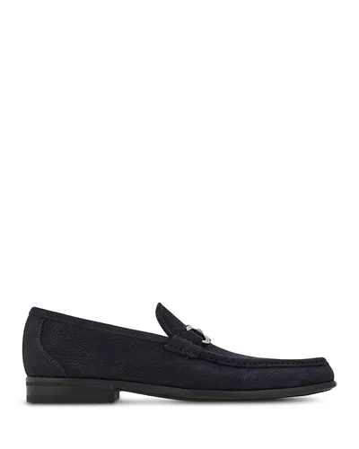 Ferragamo Men's Grandiosonab Slip On Leather Loafers In Blue