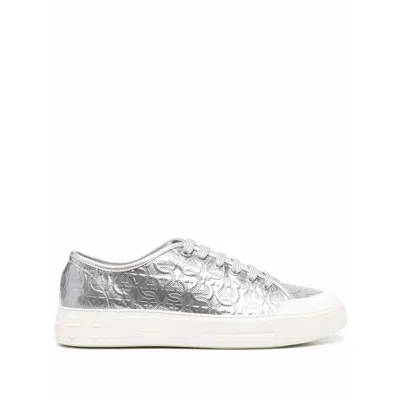 Ferragamo Gancini Low-top Sneakers In Grey