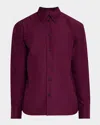 Ferragamo Men's Grid Check Pocket Logo Sport Shirt In Oxblood/ne
