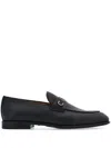 Ferragamo Man Moccasin With Gancini Ornament In Black