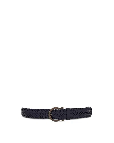 Ferragamo Men's Horseshoe Buckle Foulard Belt In Pink
