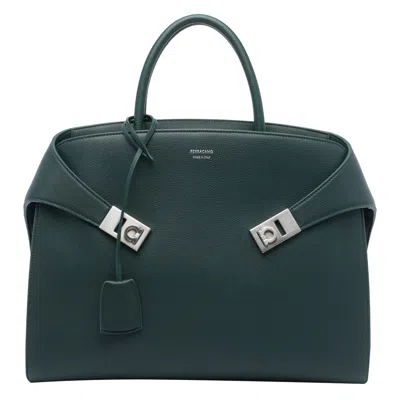 Ferragamo Hug Tote Bag In Green