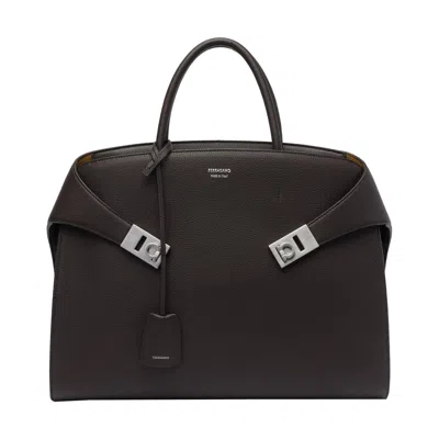 Ferragamo Men Hug Business Bag In Black