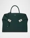 Ferragamo Men's Hug Leather Briefcase In Green