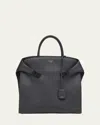 Ferragamo Men's Hug Leather Tote Bag In Nero