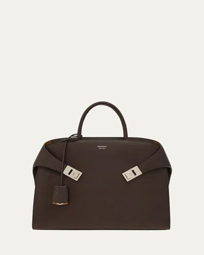 FERRAGAMO MEN'S HUG LEATHER BRIEFCASE