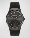 Ferragamo Infinity Sapphire Silicone Watch In Black
