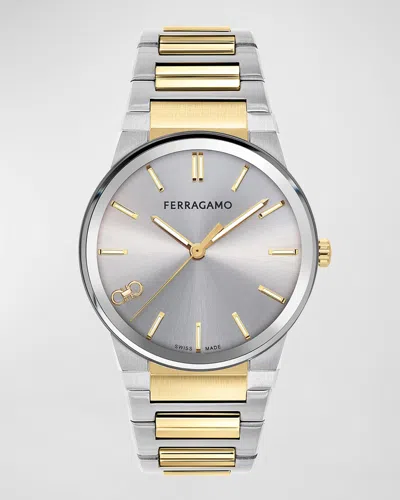 Ferragamo Men's Infinity Sapphire Two-tone Bracelet Watch, 41mm In Two Tone