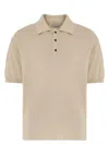 Ferragamo Knitted Polo Shirt In Sand