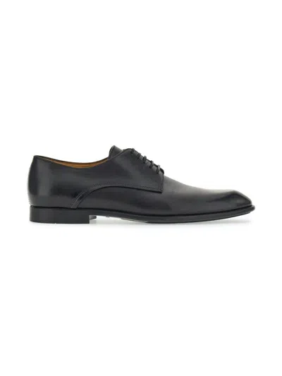 FERRAGAMO MEN'S LACE UP LEATHER DERBY SHOES