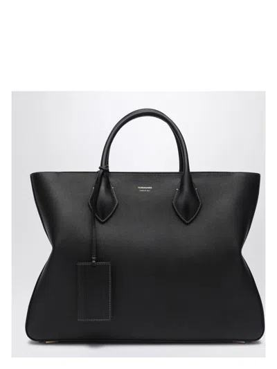 FERRAGAMO MEN'S LARGE CALFSKIN TOTE BAG