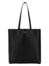 Ferragamo Leather Shopping Bag Double Handles In Black