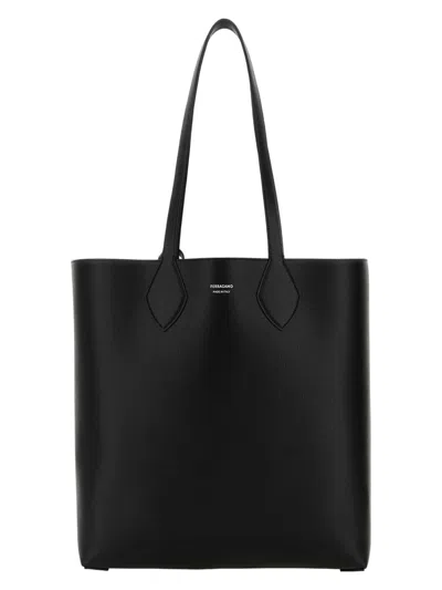 FERRAGAMO MEN'S LEATHER ALLOVER SHOPPING BAG