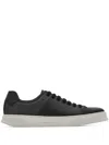 Ferragamo Man Sneakers Lead Size 9.5 Soft Leather In Black