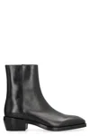 Ferragamo Squared Toe Ankle Boot In Black