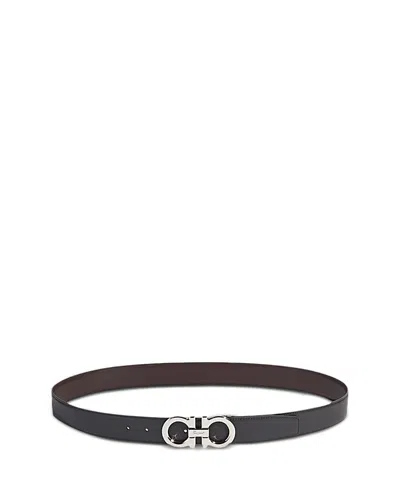 Ferragamo Men's Leather Belt In Black