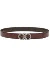 Ferragamo Gancini Reversible Belt In Brown