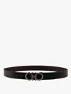 Ferragamo Men Leather Belt In Black