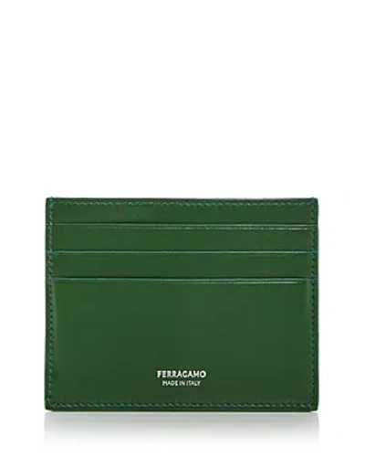 Ferragamo Men's Leather Card Case In Brown