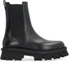 Ferragamo Chunky Sole Leather Chelsea Boots In Black