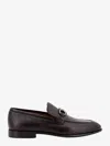 Ferragamo Foster Gancini Loafers In Hammered Leather In Brown