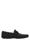 Ferragamo Black Leather Front Loafers In Black