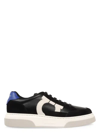 FERRAGAMO MEN'S LEATHER LOW-TOP SNEAKERS
