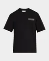 Ferragamo Leather Patch T-shirt In Black